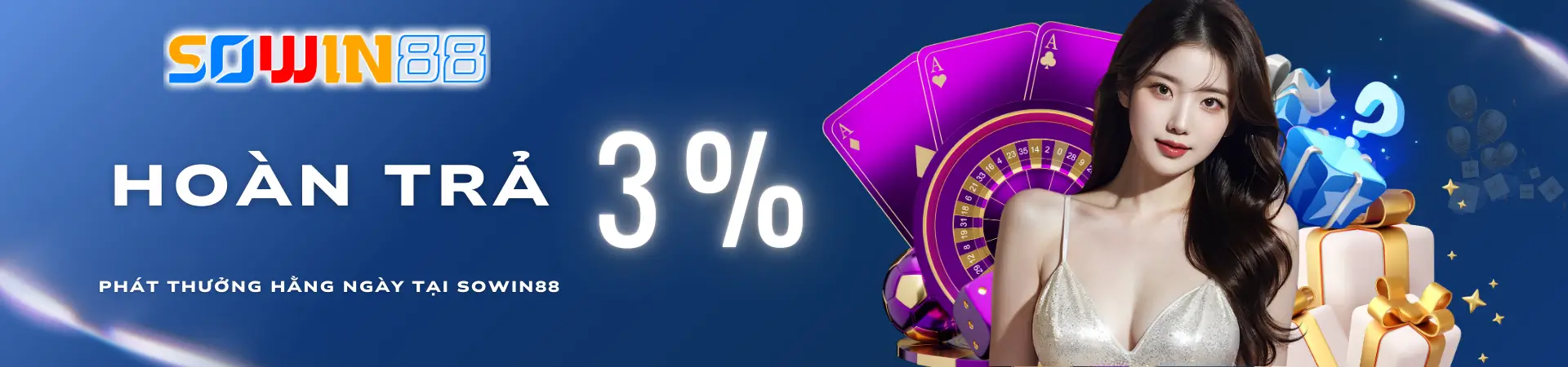Nhà cái Sowin3 com khuyến mãi hoàn trả lên đến 3%